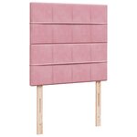 vidaXL Sommier à lattes de lit avec matelas Rose 90x200 cm Velours