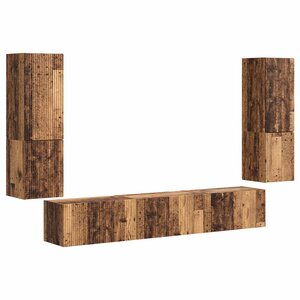 vidaXL Ensemble meuble TV 4 Pièces Bois ancien Bois d'ingénierie