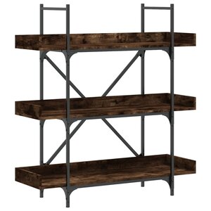 vidaXL Bibliothèque à 3 niveaux chêne fumé 100x33x108 5 cm
