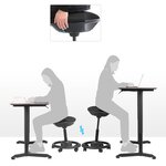 Tabouret de travail dynamique chaise de bureau pivotante ergonomique avec roulettes siège extra large inclinaison à 10° hauteur réglable rembourrage épais noir 12_0001457