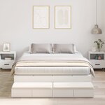 vidaXL Cadre de lit de rangement Blanc 135x190 cm