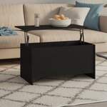 vidaXL Table basse noir 102x55 5x52 5 cm bois d'ingénierie