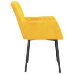 vidaXL Chaises à manger lot de 2 Jaune Velours