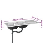 vidaXL Évier de cuisine à double évier argenté 1200x500x155 mm inox