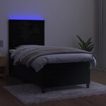 vidaXL Sommier à lattes de lit avec matelas LED Noir 80x200cm Velours