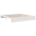 vidaXL Lit bibliothèque sans matelas blanc 200x200 cm bois pin massif