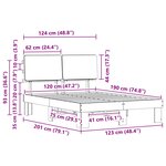 vidaXL Cadre de lit avec tête de lit rembourrée Gris foncé