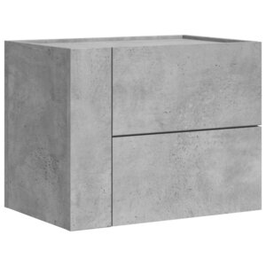 vidaXL Table de chevet murale gris béton 45x30x35 cm