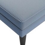 vidaXL Chaise longue avec coussin bleu tissu en velours côtelé