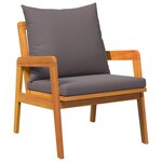 vidaXL Ensemble bistrot avec coussin 4 Pièces Marron Bois d'Acacia Massif