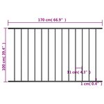 vidaXL Panneau de clôture Acier enduit de poudre 1 7x1 m Noir