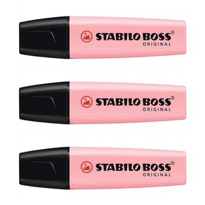 Surligneur BOSS ORIGINAL Pastel pétale de rose x 3 STABILO
