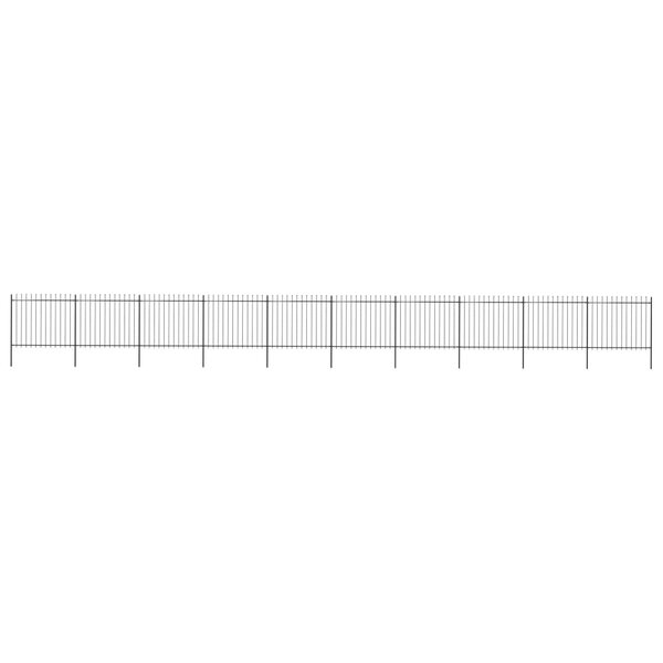 vidaXL Clôture de jardin avec dessus en lance Acier 17 x 1 5 m Noir