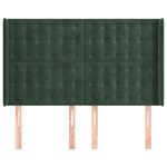 vidaXL Tête de lit avec oreilles Vert foncé 147x16x118/128 cm Velours