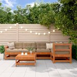 vidaXL Ensemble de salon de jardin 6 Pièces Brun cire Bois de pin massif