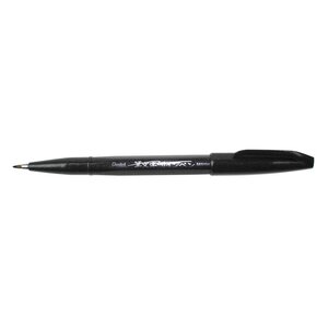 Stylo feutre sign pen ses15 pte pinceau flexible noir x 10 pentel