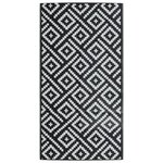vidaXL Tapis d'extérieur Blanc et noir 80x150 cm PP
