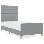 vidaXL Lit Gris clair 90x190 cm en Tissu