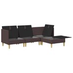 vidaXL Canapé modulaire avec rangement 4 Pièces Marron foncé Tissu