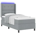 Lit coffre vidaXL avec matelas et lumière LED gris clair 80x200 cm en tissu