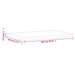 vidaXL Dessus de table 60x40x2 5 cm rectangulaire bois massif de hêtre