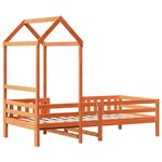 vidaXL Cadre de lit avec toit sans matelas cire marron 80x200 cm