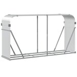 vidaXL Porte-bûches argenté 180x45x100 cm acier galvanisé