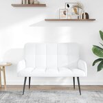 vidaXL Sofa 2 places Blanc 115 x 61 x 87 cm Tissu