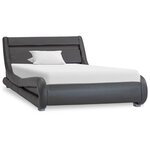 vidaXL Cadre de lit avec LED sans matelas Gris Similicuir 100x200 cm