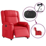vidaXL Fauteuil inclinable électrique Rouge Similicuir