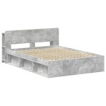 vidaXL Cadre de lit avec rangement Gris béton 140 x 200 cm