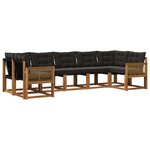 vidaXL Ensemble de canapés d'extérieur 7 pc Naturel et noir