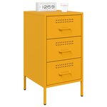 vidaXL Table de chevet jaune moutarde 36x39x68 cm acier laminé à froid