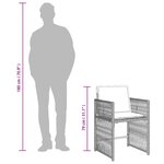 vidaXL Ensemble à manger de jardin et coussins 5 Pièces gris clair rotin