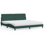 vidaXL Lit avec matelas vert foncé 200x200 cm velours