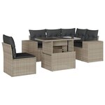 vidaXL Salon de jardin 6 Pièces avec coussins gris clair résine tressée