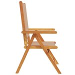 vidaXL Chaises inclinables de jardin lot de 4 taupe tissu bois massif