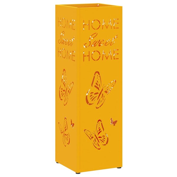 vidaXL Porte-parapluie Moutarde 15 5 x 15 5 x 49 cm Métal