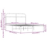 vidaXL Cadre de lit sans matelas 120x200 cm chêne fumé bois ingénierie