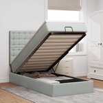 vidaXL Cadre de lit ottoman et matelas gris clair 90x200 cm velours