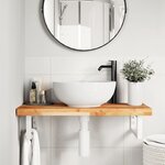 vidaXL Étagère de vasque murale acier et bois massif d'acacia