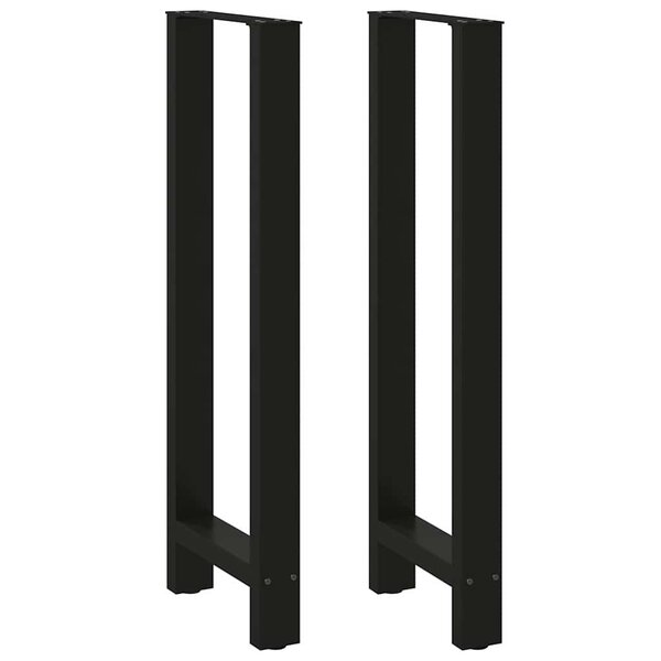 vidaXL Pieds de table de bar Noir 2 pièces 50 x (110-111) cm Acier