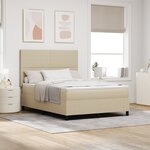 vidaXL Lit à Ressorts avec Matelas Vert Clair Gris 140x200 cm en Velours Côtelé