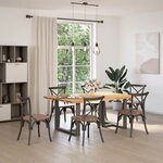 vidaXL Table à manger avec bord naturel 180x100x74cm bois massif chêne