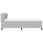 vidaXL Lit à ressorts avec tête de lit Gris clair 90 x 200 cm Velours