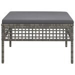 vidaXL Tabouret de jardin avec coussin gris résine tressée