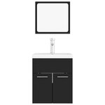 vidaXL Ensemble de meubles de salle de bain Noir Aggloméré