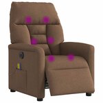 vidaXL Fauteuil inclinable de massage électrique marron tissu