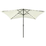 vidaXL Parasol de jardin avec LED et mât en acier sable 2x3 m