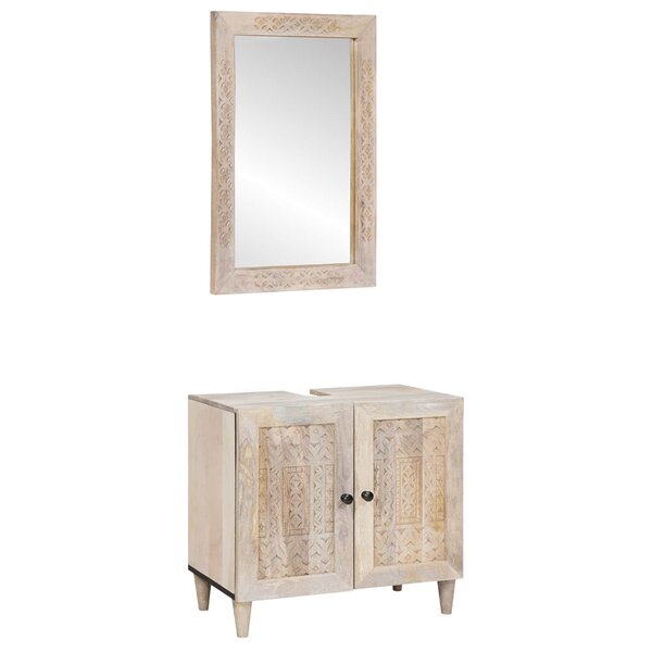 vidaXL Ensemble de mobilier de salle de bain avec étagère 2 Pièces Blanc